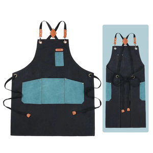 Delantal de tienda sin mangas personalizado Arreglo de flores artesanal de algodón duradero con diseño de pierna dividida - Product Image 1