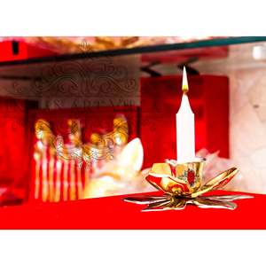 Flower Design 1-Step Aluminium Metal <b>Candlestick</b> Holder for Home Decoration and Weddings - Product Image 1
