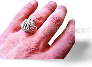 Men's <b>Ring</b> <b>Plain</b> beast head <b>ring</b> detailed Craftsmanship biker <b>ring</b> Christmas Handmade Customize Jewelry Solid 925 Silver <b>Ring</b> - Product Image 3