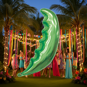 Ballons en forme de feuille de palmier vert pour fête, 35/88 cm, 12 pièces par sac, décorations de fête - Product Image 2