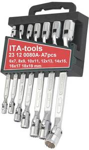 Kit d'outils OEM ODM Clé à douille double flexible - Métrique en acier au chrome-vanadium finition chrome mat pour le bricolage - Product Image 4