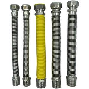 Kit de Instalación de Caldera con 5 Mangueras Flexibles de Acero Inoxidable Serie 300 Sin Costuras EN 220420mm Conexiones MF para Agua y Gas - Product Image 3