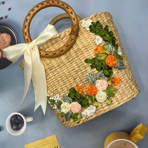 LA MEJOR VENTA bolsa de mano de jacinto de agua hecha a mano para uso diario, bolsa de hombro de paja tejida ecológica con interior espacioso - Product Image 5