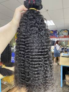 Cheveux bouclés birmans trame de cheveux 100% Extensions humaines vente en gros faisceaux de cheveux couleur naturelle - Product Image 2