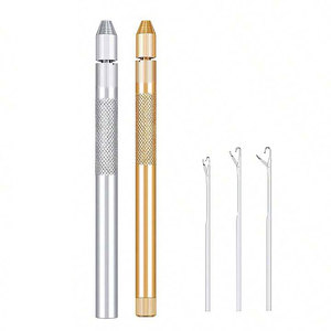 Buy 1 Set Aluminum Hair Crochet Needles Kit <strong>3</strong> <strong>Hook</strong> Needles <strong>Loop</strong> for Lace Wigs Micro Ring Hair Extension Tool <strong>Hook</strong> Needle - Product Image 6