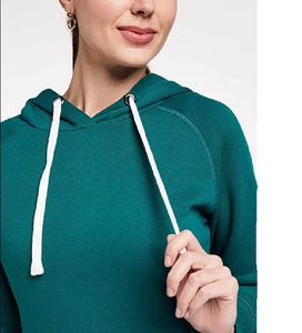 Haute qualité femmes 100% coton coupe ample vierge sweats à capuche lourds personnalisés surdimensionnés sweats à capuche essentiels pour les femmes - Product Image 2