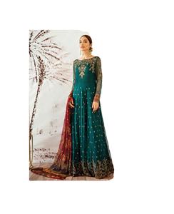 Trajes bordados de red cosidos Colección de Bodas de 3 piezas Último diseño pakistaní Salwar Kameez Punjabi Trajes Ropa de diseñador - Product Image 1