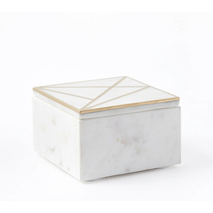 Joyero de mármol sólido, diseño cuadrado de tendencia, reloj de mármol blanco de tamaño mediano hecho a mano y caja de almacenamiento de joyas, cosas de joyería - Product Image 1