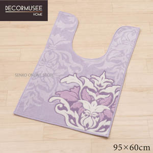 Tapis de bain moderne et élégant motif floral motif damassé env. 95 × 60cm Lavande Japon-Conçu Élégant Decormusee Samira - Product Image 2