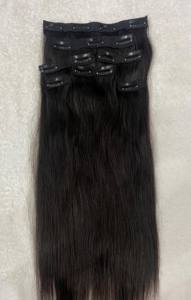 100% vierge Remy vague naturelle pince à cheveux Extension Machine Double trame perruque de couleur noire à vendre par les exportateurs indiens bas prix - Product Image 2