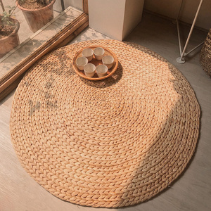 Alfombra de área tejida a mano para decoración de suelo, alfombras de jacinto de agua para interior, hermoso estilo de granja para sala de estar - Product Image 1