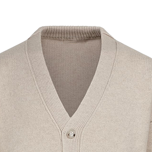 De lujo de alta calidad con cuello en V de Cachemira al por mayor cárdigan personalizado transpirable de punto Beige suave suéter cálido para hombres y mujeres - Product Image 3