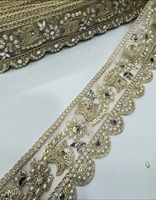 Fait sur mesure avec perles en forme de goutte de rosée, lacets brodés à la machine de différents modèles et couleurs pour robes de mariée
