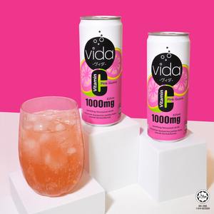 Vida <b>C</b> Sparkling Malaysia Halal Carbonated Drinks Quenching Thirst Low-Fat Fruity Pink Guava Soda Flavors Vitamin <b>C</b> Can 325ml - Product Image 6