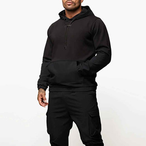 Sweat à capuche décontracté en coton brodé pour homme, manches longues, cordon de serrage, polaire, avec poches - Product Image 2