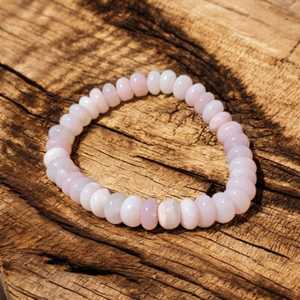 Handmade 2025 Trending Natural Pink Opal Gemstone <b>Bracelet</b> for Women 8mm Beads Cute Style Soft Stone Jewelry Anniversary Gift - Product Image 5