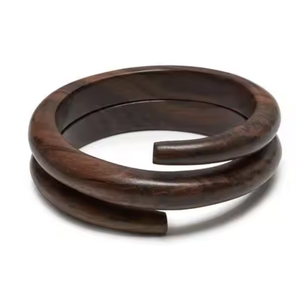 Pulsera y brazalete de madera con flores hechas a mano, diseño único, tamaño personalizado, accesorio de moda - Product Image 3