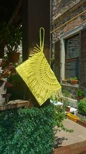 Sacs pochettes de plage au Crochet en paille fabriqués à la main avec glands bohèmes sac en raphia sac de plage sac d'été papier Rafia femmes sac à main - Product Image 2