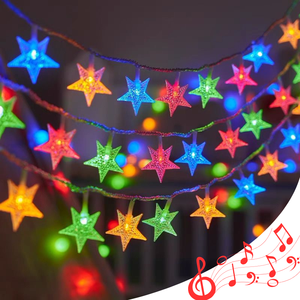 Cadena de luces LED de estrella multicolor para fiesta en casa o jardín, luces de hadas festivas impermeables para vacaciones de Navidad, clasificación IP44 - Product Image 1