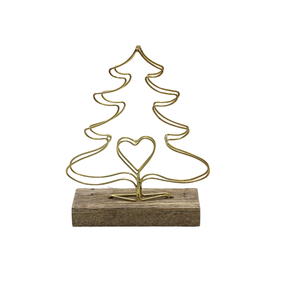 Árbol de Navidad de hierro niquelado ecológico de mesa con adorno hecho a mano de base - Product Image 5