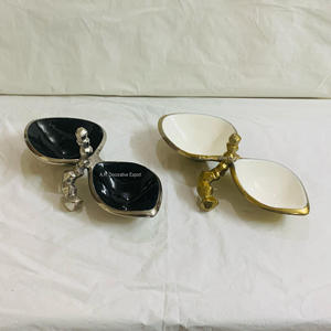 Bol de service élégant en aluminium à 2 sections poli pour les hôtels Utilisation de table Offre Spéciale pour les fruits secs Bols de bonbons au chocolat - Product Image 2