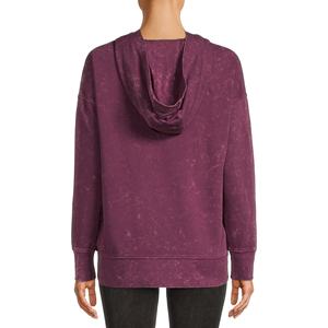 Sudadera con capucha lavada con ácido desgastada Vintage para mujer, Jersey de algodón pesado con estampado de logotipo personalizado, diseño de moda transpirable de talla grande - Product Image 3