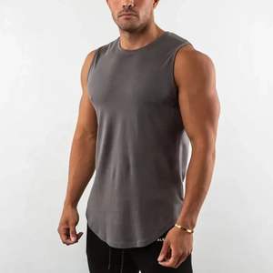 Débardeurs pour hommes en coton de haute qualité, logo personnalisé imprimé, veste de sport de fitness, respirant, uni, extensible, pour broderie décontractée - Product Image 4