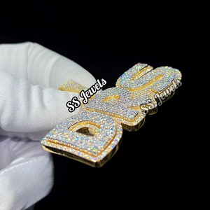 VVS Lab สร้อยคอจี้เพชร925ชื่อเงินสร้อยคอเสน่ห์ของบุคคล hip hop bustdown CVD ประดับเพชร - Product Image 4