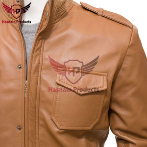 Chaqueta Bomber de Cuero Genuino para Hombre, Ajuste Delgado, Estilo Motero, con Ribete de Punto Acanalado, Abrigo de Piel de Vacuno, Prenda Exterior Clásica y Moderna, Nueva - Product Image 3