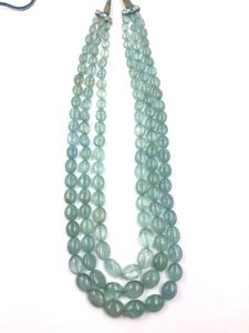 Perles lisses en aquamarine naturelle pour la fabrication de bijoux fins, collier en pierres précieuses - Product Image 5