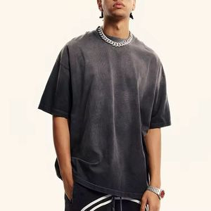 Nouveau Design Personnalisable 100% Coton T-Shirt Oversize Acid Wash Casual Print pour Hommes Quick Dry & Light Knitted Caractéristiques - Product Image 3