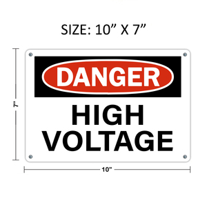 Vente chaude Danger haute tension autocollant de sécurité Rectangle en plastique résistant à la déchirure et à l'humidité 10x7 avertissement panneau industriel - Product Image 2