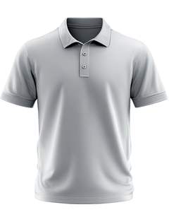 <b>Men</b> light <b>silver</b> polo <b>shirt</b> short sleeve soft cotton breathable fabric plain classic fit ideal for casual sports and office wear - Product Image 1