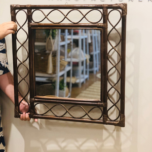 ¡BARATO! Espejo de pared vintage, espejo de ratán bohemio, decoración de pared para el hogar - Product Image 1