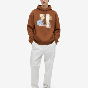 เสื้อมีฮู้ดแบบสวมหัวสำหรับผู้ชายพิมพ์หน้าจอฉลากที่กำหนดเอง - Product Image 2