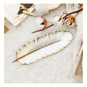 Bandeja de servicio de hojas de aluminio Premium Popular, Plato decorativo para comedor moderno, escaparate artístico, decoración festiva elegante - Product Image 1