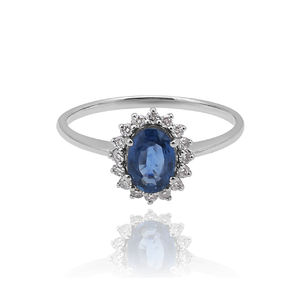 La plus belle bague en argent sterling 925 avec pierres précieuses en saphir bleu taille ovale Bague de fiançailles en zircon brillant CZ - Product Image 3