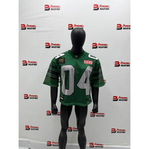 Camiseta de fútbol retro personalizada, camiseta recortada, Camiseta deportiva de gran tamaño para entrenamiento de equipos, camiseta de malla americana a la moda, camiseta de fútbol - Product Image 1