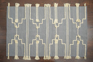 Tapis Boho en peluche en laine tissée à la main de haute qualité tapis fait main moderne avec Inspirations tribales lavable taille personnalisable décor à la maison - Product Image 6