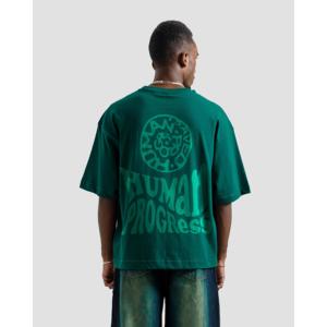 T-shirt imprimé Human Progress en jersey 100% coton respirant, logo brodé en relief compressé, tailles unies, poids 240g 280g - Product Image 1