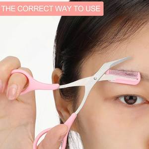 Tijeras Compactas para Cejas para un Aseo en Movimiento, Tijeras Ergonómicas para Cejas de Fácil Uso con Logotipo Impreso - Product Image 3