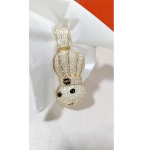 จี้ทรงโดว์บอยประดับโมอิสซาไนต์แท้ทรงกลม 2.30 กะรัต ชุบทองคำขาว 14K - Product Image 1