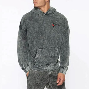 ชุดวอร์มผู้ชายแบบย้อมสีเอซิดคุณภาพสูง แบรนด์ส่วนตัว - ดีไซน์ปรับแต่งได้ ระบายอากาศได้ดี ผลิตจากผ้าฝ้าย 100% เหมาะสำหรับใส่ในฤดูหนาว - Product Image 2