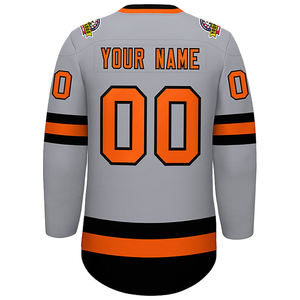Maillot de hockey sur glace personnalisé respirant 100% polyester, impression par sublimation intégrale, col en V, uniformes sportifs - Product Image 2