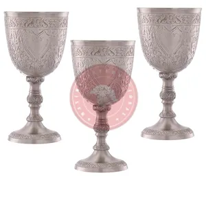 Silver Shiny Wine Goblet Manufacture Champagne Glasses Sliver Plated Steel Wine Goblet Suppliers