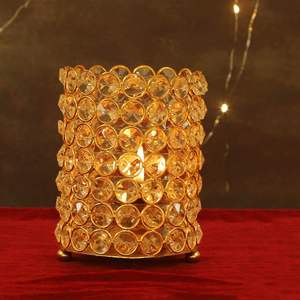 <b>Set</b> of 2 Crystal Votive Tea Light Holders Unique Design Ideal for Wedding Birthday <b>Gifts</b> Elegant Tableware Crystal Bead Holder - Product Image 4