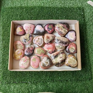 Concha de Caracol Rosa Natural, Ópalo Rosa Peruano, Cabujón en Forma de Corazón, Concha de Caracol Rosa Pulida, Piedras Preciosas Sueltas, Lotes de Piedras Preciosas - Product Image 2