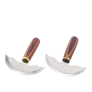 Couteau rond à manche en bois pour le travail artisanal du cuir Couteau artisanal en cuir à lame tranchante pour la coupe des bords lisses Couteau rond en cuir - Product Image 6