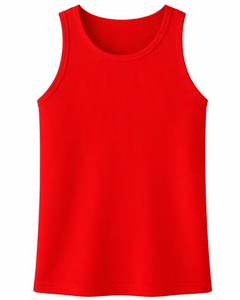 Red Ribbed Sleeveless Tank <b>Top</b> For Men Breathable Stretch Gym <b>Vest</b> Casual Summer Wear Custom Wholesale Manufacturer OEM Factory - Product Image 1