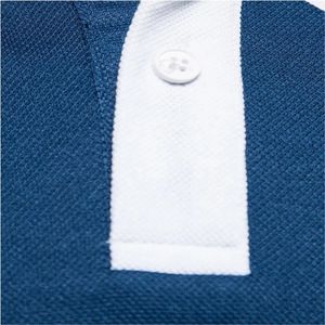 Trending Men's 100% algodón para Polos Patrón sólido Logotipo bordado personalizado Último diseño Tela de punto para camiseta de polo - Product Image 3